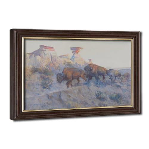 Impression Scène Occidentale Vintage Charles Marion Russell Affiche Cowboy Toile