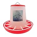 Little Family Members Large Chicken Feeder 11-Pound Capacity for All Poultry | Durable Feeding Container with Carrying Handle for Chickens, Ducks, Turkeys, Quail, Baby Chicks, Turkeys and More