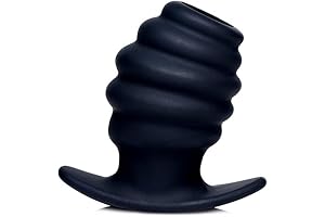 Master Series Silicone Ribbed Hollow Anal Plug - For Enhanced Stimulation, Small