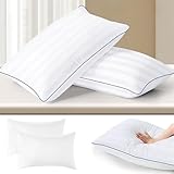 【Amazon.co.jp限定】Bolinker 枕 まくら 綿100% ホテル い ホテルまくら 通気性 高反発枕 丸洗い可能 両面 柔らかい 美しいストライプ模様（43*63*20 CM）2個入りです（白 枕カバー2個付属）