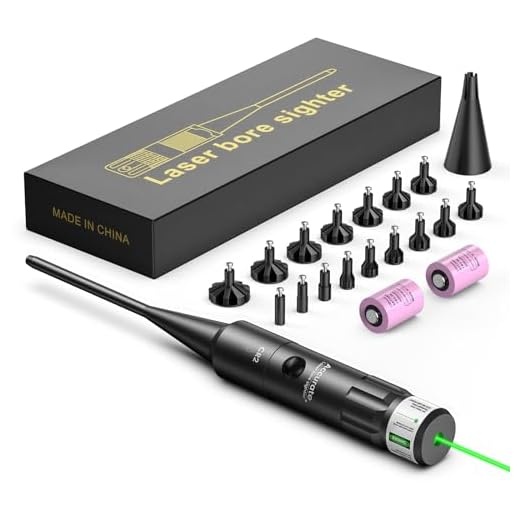 EZshoot Bore Sight Kit Bright Green Dot BoreSighter with Big Button Switch for .17 to .54 Caliber