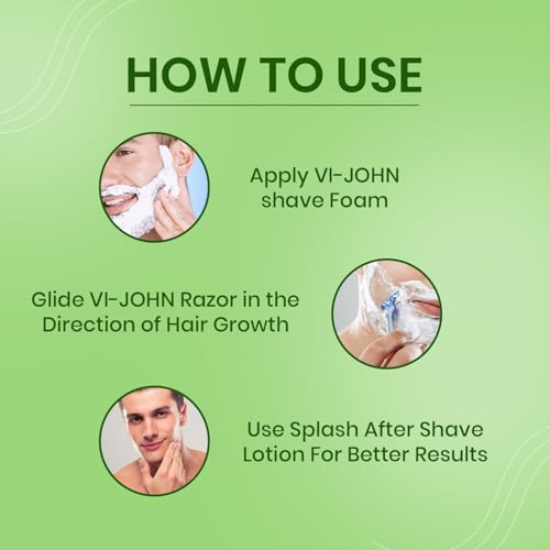 Image of VI- JOHN Shaving Foam For Men, Menthol Shaving Foam With Goodness of Nature, Tea Tree Oil, Vitamin E Enriched and Anti- Bacterial Formula (200GM, Pack of 1)