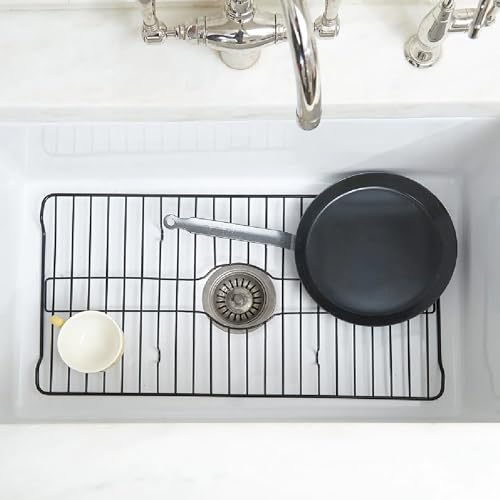Better Houseware Sink Protectors for Kitchen Sink, Protective Metal Grid, 24.125x12.75x1 inches, Black Kitchen Sink Mat to Shield Sink Base from Scratches, Rust-Resistant Coating, XL