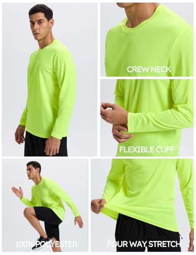 7 Pack Men's Long Sleeve Shirts Sun Protection Shirts Lightweight UPF 50+ Rash Guard for Running Workout Fishing3