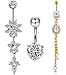 Produktbild GUUTUUG Bauchnabel-3Pcs 14G Edelstahl Bauchnabel Ringe für Frauen Mädchen Nabel Ringe CZ Körperpiercing (3 Stück)