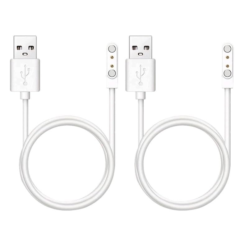 Mikikit 2pcs Magnetic Charging Cable for Watch Replacement Charger Cable Package Compatible Smartwatches