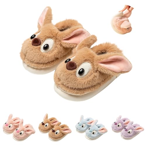 Unisex Funny Animal Cartoon Fuzzy Slippers, Soft Plush House Shoes Kids Non-Slip Cozy Warm Slip On Indoor Footwear4