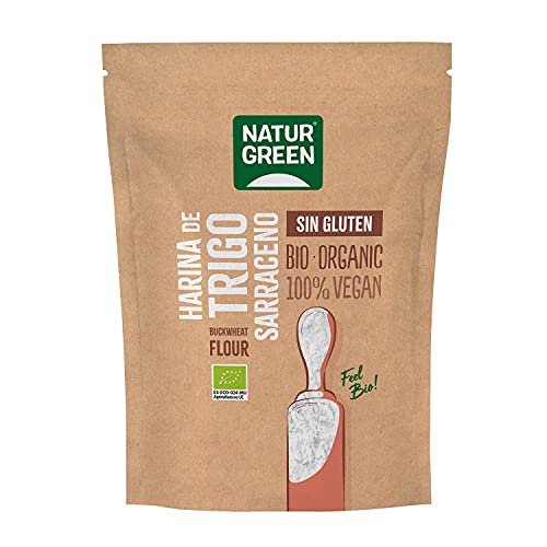 Naturgreen - Harina de Trigo Sarraceno Bio, Harina Ecológica para Cocinar, Trigo Sarraceno Molido, Sin Azúcares Añadidos, Sin Gluten - 500 g