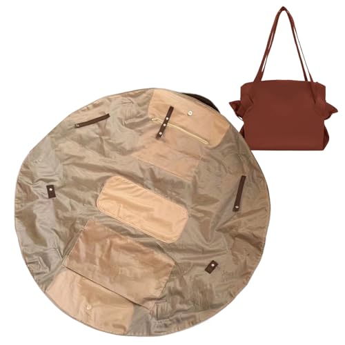 Bolsas reutilizables para comestibles, plegable, bolsas de viaje ligeras y portátiles para supermercado, picnic, día de mudanza,, Marrón claro, Refer to description