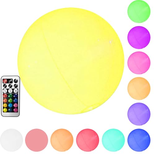 Rainbow Beach Ball - Coloridas bolas de playa para el juego de verano | Bolas inflables de la piscina Beeach con control remoto LED intermitente | Juguetes De Piscina Para Y Entretenimiento Para