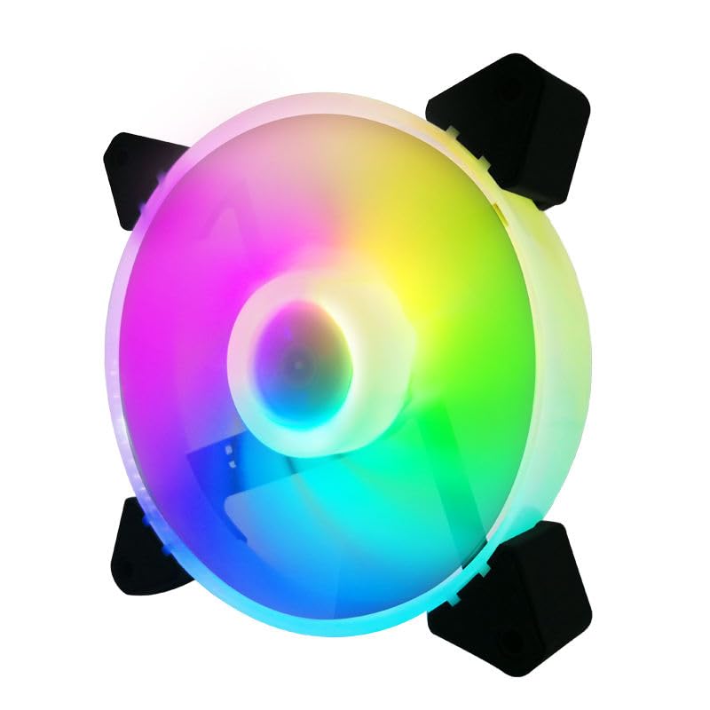 Image of SANCY 120mm RGB Air Cooler Fan for PC Cabinet, Low Noise 4-Pin Computer Case Cooling Fan, High Airflow RGB LED Cabinet Cooler for Gaming Desktop Computer Case & CPU Cooling - Black