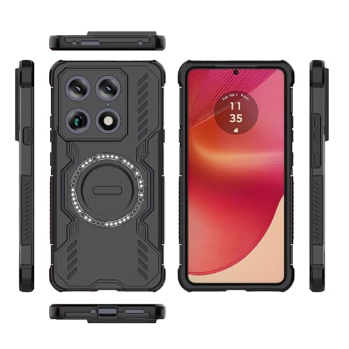 �Ή��@�� Motorola Signature/Edge 70 Ultra / X70 Air Pro �g�уP�[�X,���M�݌v�A�}�O�l�b�g���h�U�X�}�z�P�[�X Black