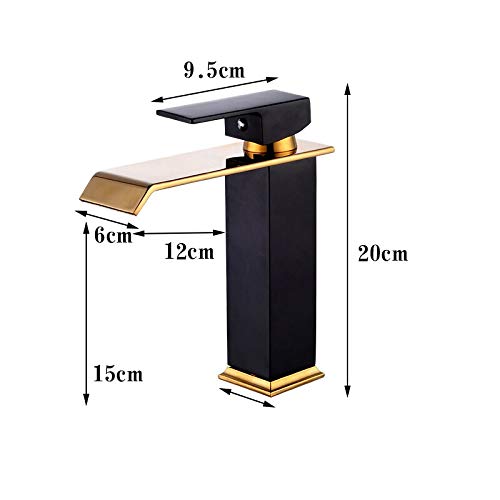 Grifos de lavabo en cascada con acabado negro mate y diseño monomando 2