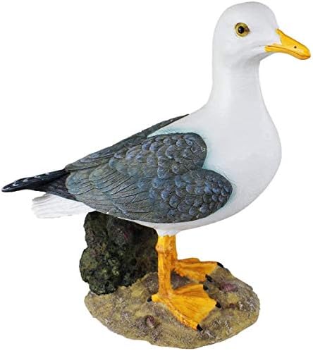 WSIMEI Polyresin Seagull Standing Statue Indoor Outdoor Decor