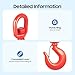 Bacocoo 5T Red Crane Hook Swivel Alloy, Lifting Hook with Safety Latch, Industrial Crane Made of Alloy Steel for Lifting in The Factory, Lifting in The Harbour, Construction Technology etc.