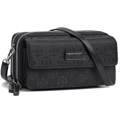 Image of Lanyani RFID Crossbody Wallet Wristlet Purse with Phone Pocket For Women Vegan Leather