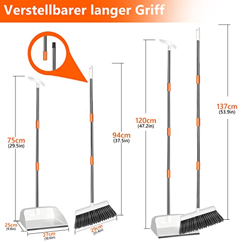 Kehrgarnitur Mastertop mit Besen und Kehrschaufel, 137 cm lang