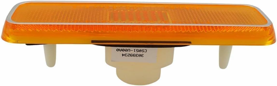 DAT AUTO PARTS Front Left Driver & Right Passenger Set Of 2 Bumper Reflector Side Marker Light Pair Replacement For 1974-1993 Dodge Ramcharger Orange Plastic Lens CH2550101 CH2550101 3587436 3587436