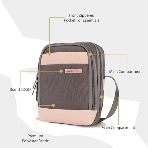Image of Lavie Sport Athos Sling Bag | Stylish Crossbody Bag | Bag for Travel | Multipurpose Crossbody Bag with Adjustable Strap for Travel and Office Use | Shoulder Bag for Women