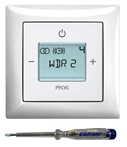 Busch Jäger Unterputz UP Radio (8215U) Balance SI alpinweiß glänzend – Komplett-Set mit Radioeinheit 8215 U, 1 fach Rahmen und Radioabdeckung inkl.