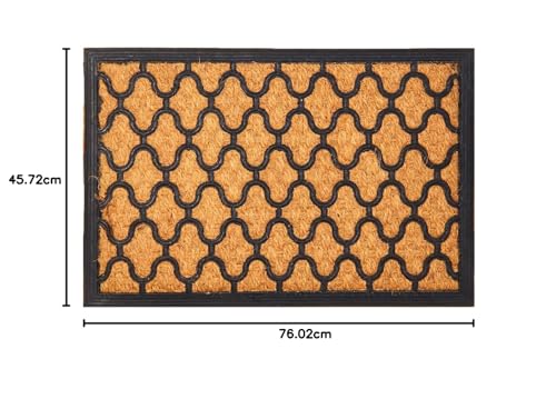 Onlymat Rubber Coir Rectangular Door Mats - 30" X 18", Beige & Black Pack of 2, 76.02 Cm, 45.72 Cm