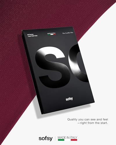 Image of sofsy 100% OEKO-TEX Certified - Italian Women's Opaque Thigh High Stockings | Ultra Soft Dual Silicone Lace Top Stay Ups