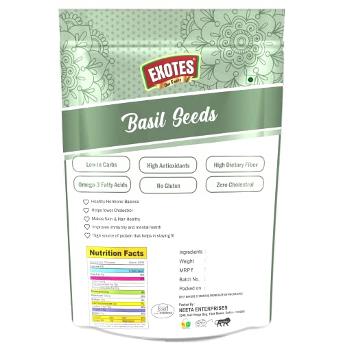 Image of Exotes Premium Dry Fruits (Basil Seeds / Sabja), 250 g