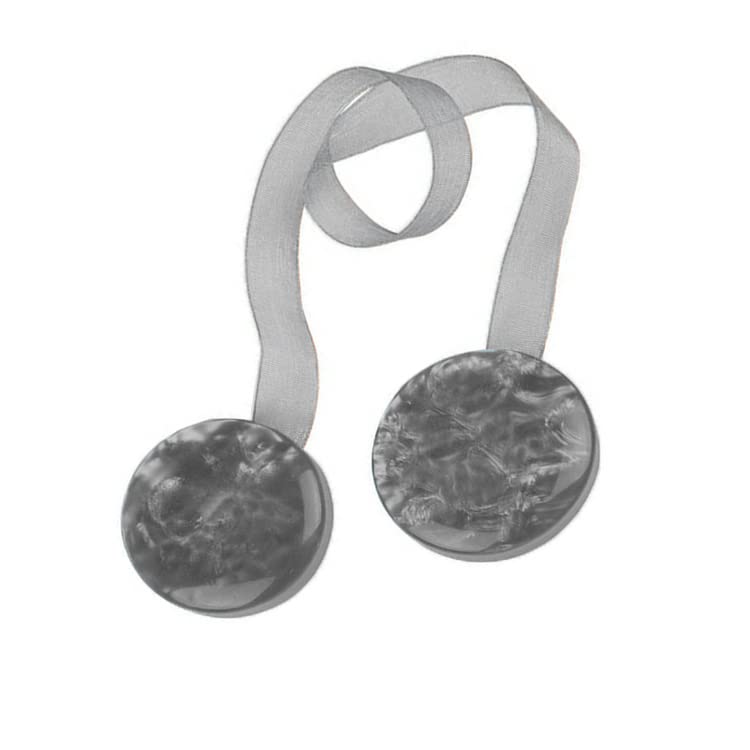 Coppia Calamite per Tende fermatenda a Bottone Rotondo Tinta Unita Semplice Moderne da Interno Cucina Sala Camera da Letto Azzurro (Grigio)