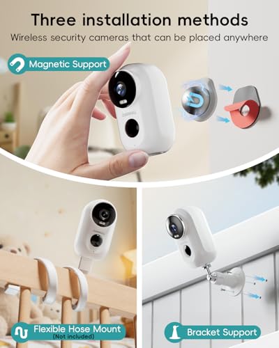 Image of ZUMIMALL Solar Security Cameras Wireless Outdoor, 2K Outdoor Camera Wireless Solar Powered, 2.4G WiFi Battery Camera, 3MP Color Night Vision, Magnetic Mount,Siren,PIR /AI Analyse, IP66, Cloud, Alexa
