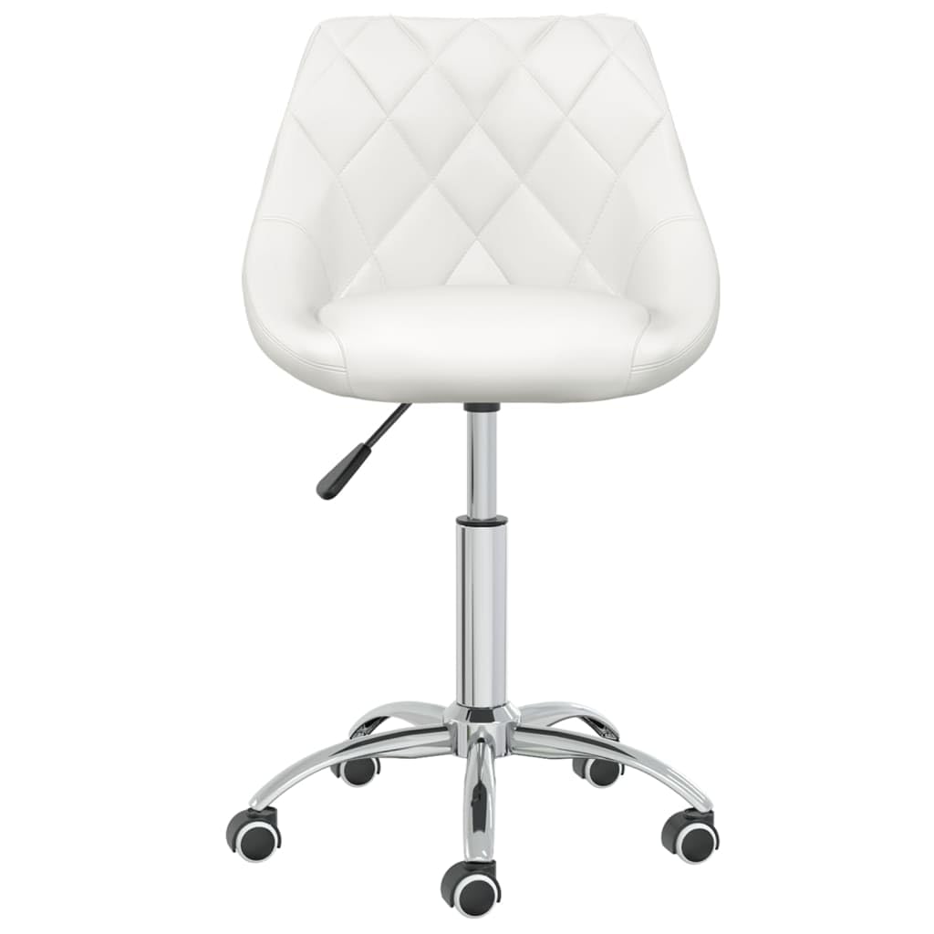 Juego de 2 sillas de comedor giratorias de piel sintética con estructura cromada, rotación de 360°, altura regulable y con ruedas, máx. 110 kg por asiento