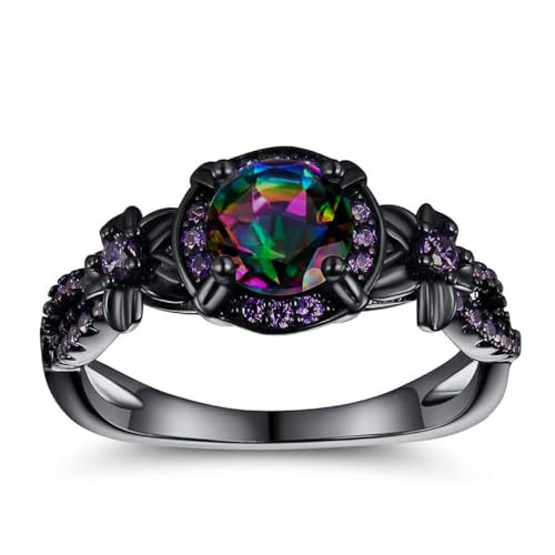 Trendy Charming Lady Engagement Jewelry Novel Black Color Ring for Wedding Party