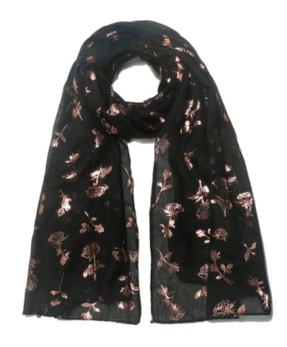 Lightweight Rose Flower Scarf for Women Fashion Head Cover Hijab Scarf Shawl Wraps2