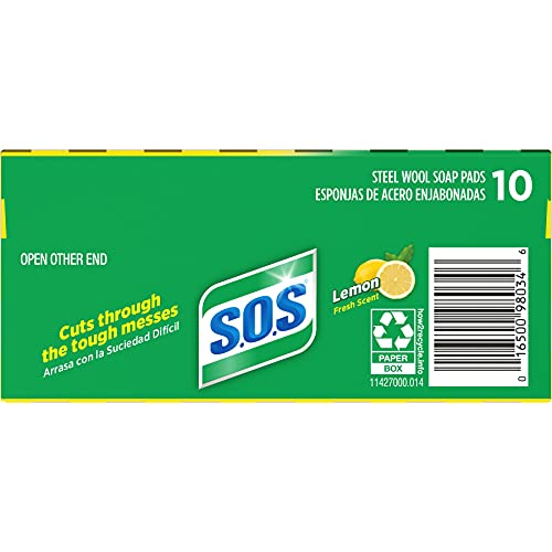 Image of S.O.S Steel Wool Soap Pads, Lemon Fresh, 10 Count