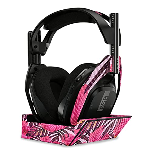 Image of MightySkins Carbon Fiber Skin Compatible with Astro A50 Wireless Headphones + Base Station (Gen 4) - Tropical Pink | Protective, Durable Textured Carbon Fiber Finish | Easy to Apply | Made in The USA
