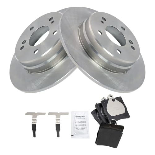 Image of TRQ Rear Brake Pad & Rotor Kit Ceramic Compatible with Chrysler Mercedes-Benz