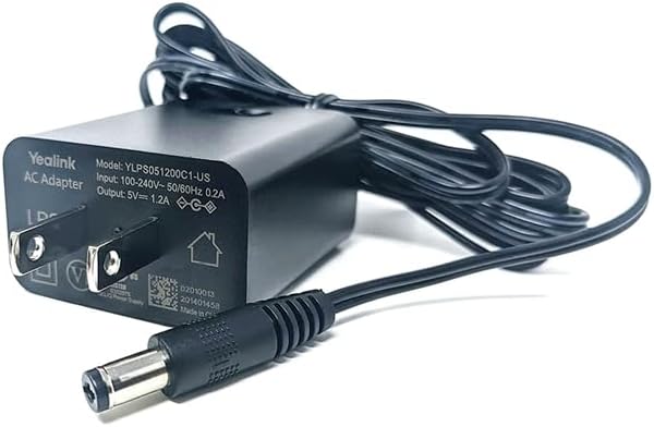 Yealink Adaptador de CA - 120 V CA, 230 V AC entrada - 5 V 1.2A salida PS5V1200US