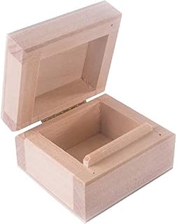 Rectangular Wooden Box to Decorate | 32.5 x 25.5 x 4.5 cm | A4 Documents Memory Keepsake Gift Case Storage | Unpainted & Untreated Plain Lindenwood