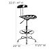 Flash Furniture Bradley Vibrant Black and Chrome Drafting Stool with Tractor Seat