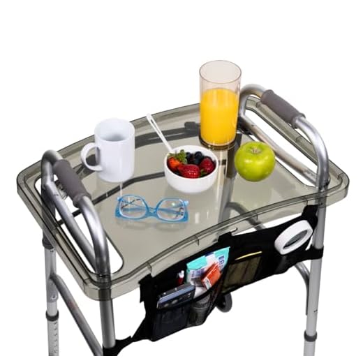 Transparent Walker Tray with Bag and Cup Holder