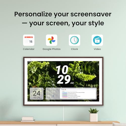 Image of Apolosign 27-inch 4K Digital Calendar & Smart Family Wall Planner, No Subscription, Calendar & Dashboard Dual-Mode System, Shared Touchscreen Display with Calendar Sync, Chore Charts & Family Scheduling Hub, Wall Mount Included (Dark Oak)