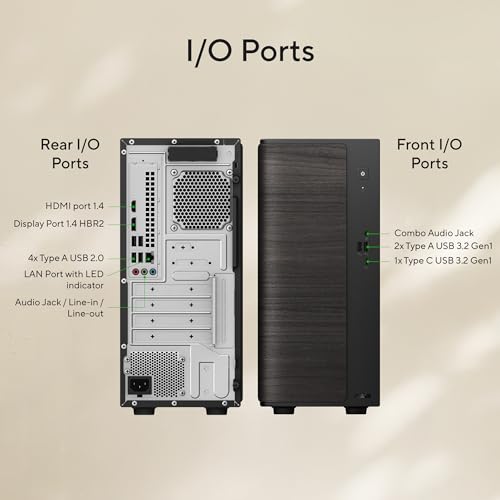 Image of ASUS V501 (2026),Intel Core 3 100U (i3-14th Gen),Intel UHD iGPU, 8GB RAM, 512GB SSD,Windows 11,M365 Basic(1Y)* Office 2024, Black, 6 Kg,V501MV-03100U012WS,with wired Keyboard & Mouse, Desktop Tower PC