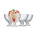 Ravenhead Essentials Swirl Sundae Dish Set of 4 | 208ml Glass Dessert Bowls with Textured Design – Ideal for Ice Cream, Starters & Snacks | Gift Boxed
