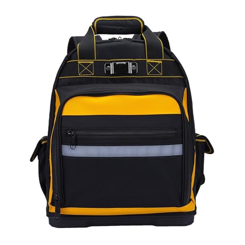 BAILEYU Tool Bag Backpack Rugged Molded Base Heavy Duty Tool Organizer Tool Carrier for Tradesman Journeyman Painter Electrician Carpenters