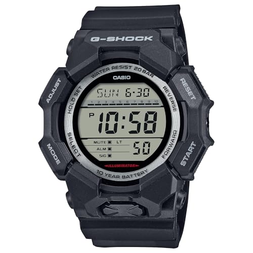 Casio G-Shock GD-010-1CR - Reloj digital de resina negra con batería de 10 años, Negro -