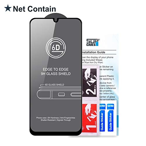 Image of SupCares Tempered Glass for Samsung Galaxy M31 With Installation Kit | 9H Edge to Edge Screen Protector | Black