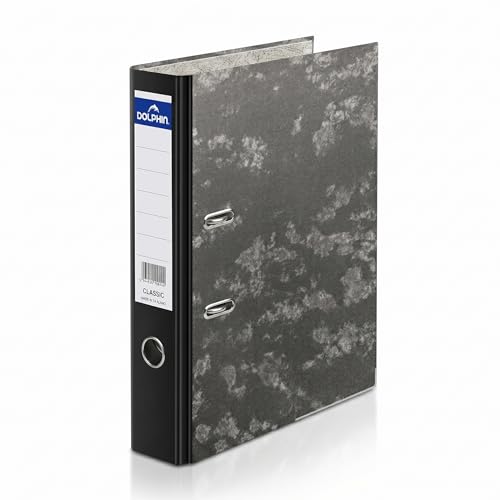 Dolphin Classic Box File Foolscap Size Lever Arch File Folder 75mm Spine Width 500 Sheet Capacity Durable Office Document Organizer for A4 Papers Made in Thailand