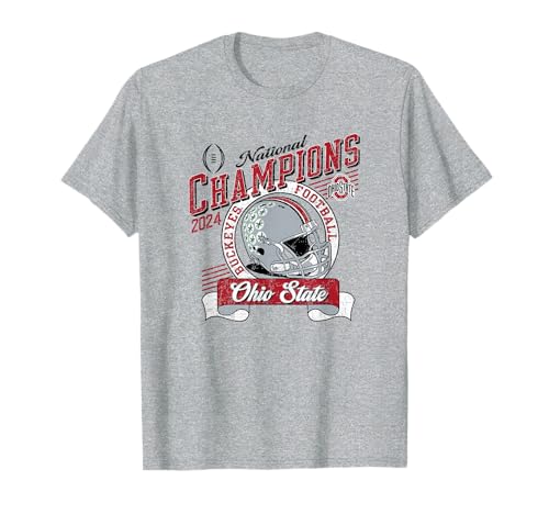 Ohio State Buckeyes National Champs 2024 CFP Retro Gray T-Shirt