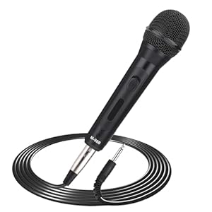 Vocal Microphone for Singing,Dynamic Handheld Wired Karaoke Mic w/ 16.4ft XLR to 1/4″ Cable and ON/Off Switch,Cardioid Studio Microphone for Speakers/Mixers/Amp/Speech/Karaoke and Outdoors