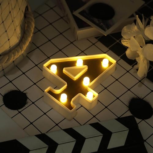 Image of Efavormart 6 inch Gold Marquee Number 4, Mirror Front Warm White LED Light Up 3D Sign, Battery Operated 72H Glow for Wedding Party & Wall Decor