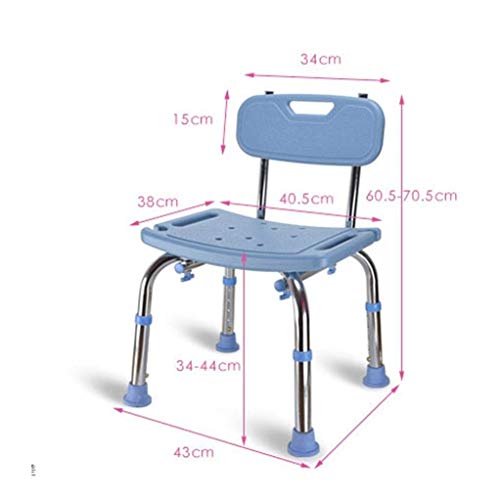 Silla de ducha ajustable con soporte de cabezal taburete baño 3
